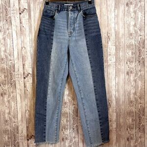 Pac Sun Two-Tone High-Rise Straight Jeans